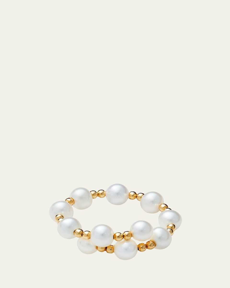 18K Yellow Gold Canyon Multi Pearl Beaded Ring